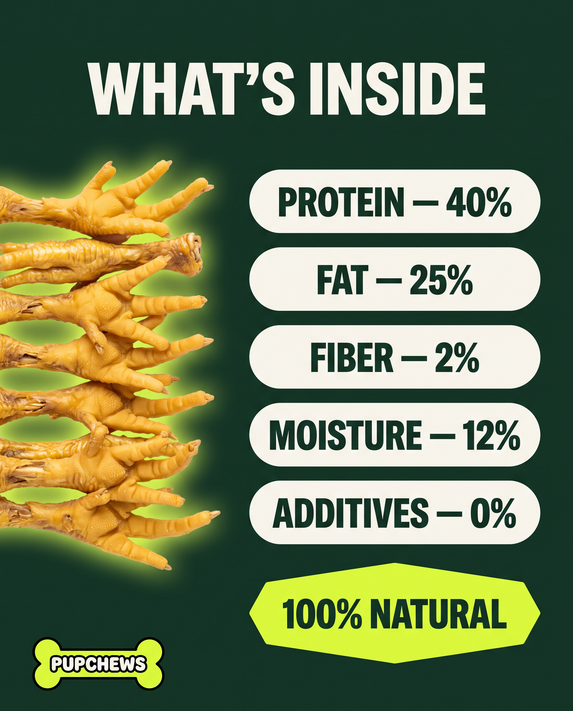 All Natural Dried Chicken Feet